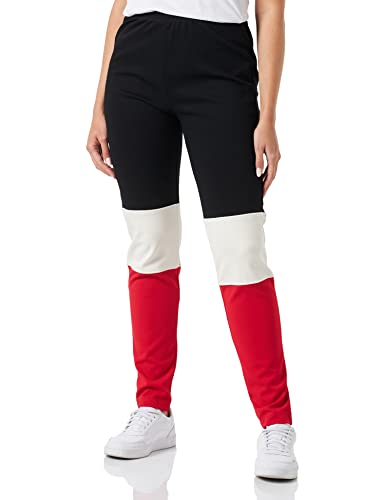 Love Moschino Women's Color Block Leg with Embroidered Knit Effect Heart Patch Casual Pants, Black BEIGE RED, L von Love Moschino