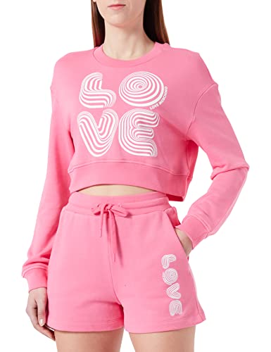 Love Moschino Women's Cropped fit Long-Sleeved Roundneck Sweatshirt, Fuchsia, 38 von Love Moschino