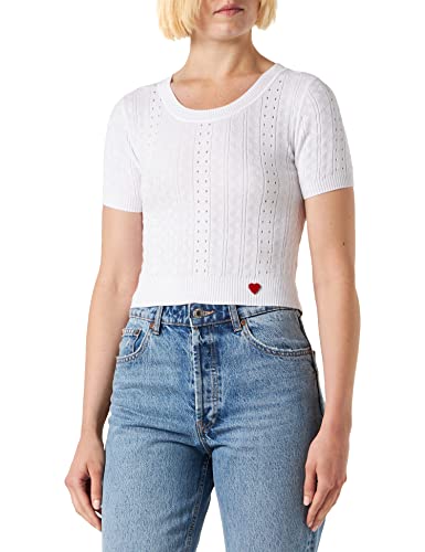 Love Moschino Women's Cropped top, Optical White, 46 von Love Moschino