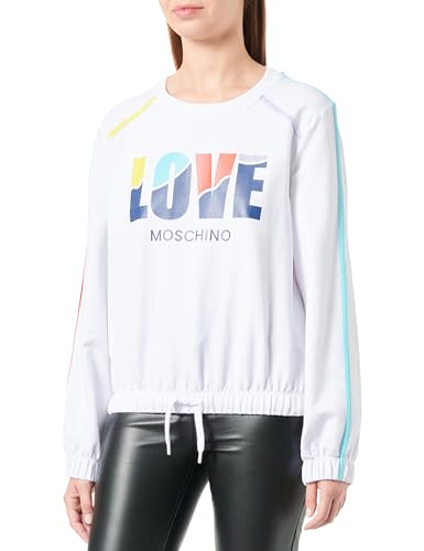 Love Moschino Women's Long-Sleeved Regular fit Sweatshirt, Optical White, 40 von Love Moschino