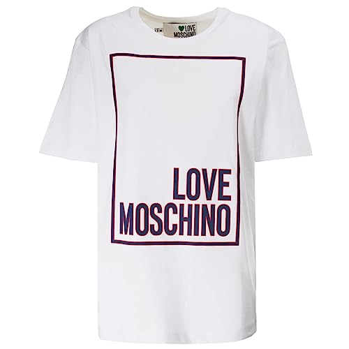 Love Moschino Women's Oversize fit Short-Sleeved T-Shirt, Optical White, 42 von Love Moschino