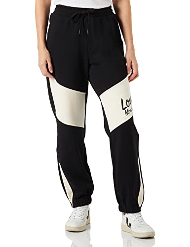 Love Moschino Regular fit Jogger in 100% Cotton Fleece, Customized with Contrast Color Inserts on Knees and Bottoms and Italic Logo Print on The Left Front. von Love Moschino
