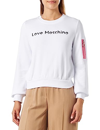 Love Moschino Women's Regular fit Roundneck Long-Sleeved Sweatshirt, Optical White, 40 von Love Moschino