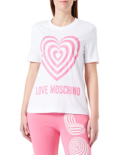 Love Moschino Women's Regular fit Short-Sleeved T-Shirt, Optical White, 38 von Love Moschino