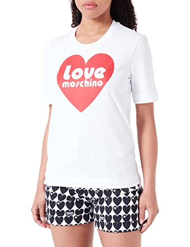 Love Moschino Women's Regular fit Short-Sleeved T-Shirt, Optical White, 40 von Love Moschino