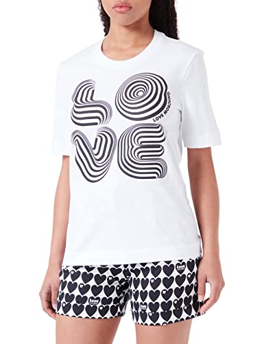 Love Moschino Women's Regular fit Short-Sleeved T-Shirt, Optical White, 42 von Love Moschino