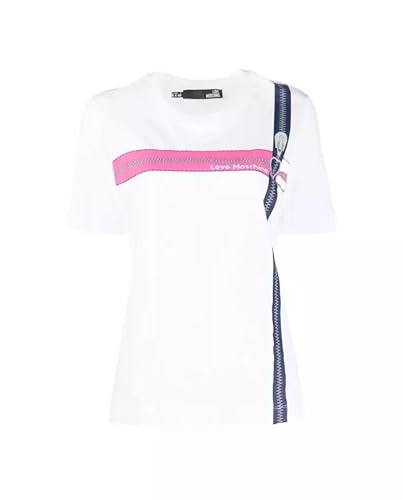 Love Moschino Women's Regular fit Short-Sleeved T-Shirt, Optical White, 46 von Love Moschino