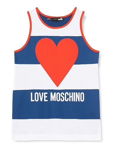 Love Moschino Women's Regular fit Tank Top, White Blue RED, 46 von Love Moschino