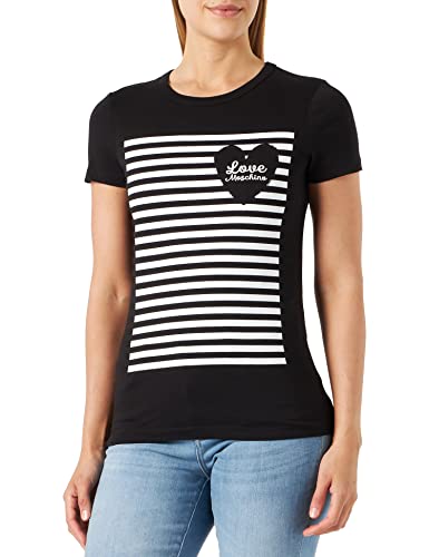 Love Moschino Women's Slim fit Short-Sleeved T-Shirt, Black, 44 von Love Moschino