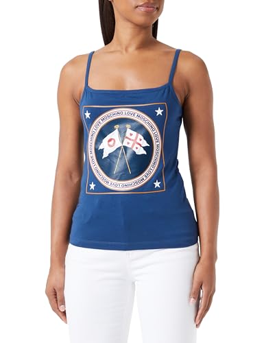 Love Moschino Women's Tight fit Tank Top, Blue, 46 von Love Moschino