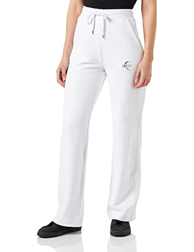 Love Moschino Women's Wide Leg Jogger Casual Pants, Optical White, 38 von Love Moschino