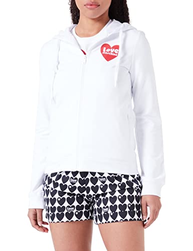 Love Moschino Women's Zippered Hoodie Jacket, Optical White, 42 von Love Moschino