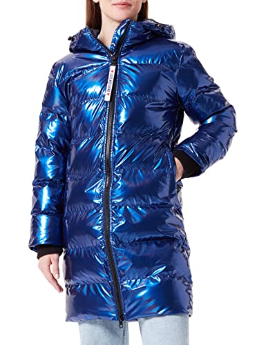 Love Moschino Women's super-Shiny Light Technical Fabric Zip Puller. Jacket, Blue, 44 von Love Moschino