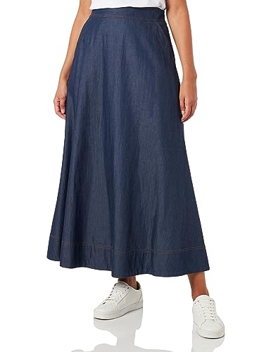 Love Moschino Women's with Brand Flag Label Long Skirt, Blue, 44 von Love Moschino