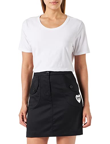 Love Moschino Women's with Pockets and Brand Patch Miniskirt, Black, 42 von Love Moschino