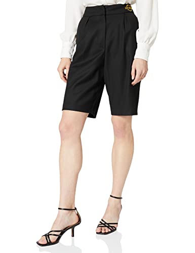 Love Moschino Womens Bermuda Fancy Stretch Wool and Viscose Blend Shorts, Black, 46 von Love Moschino