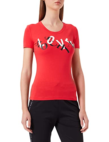Love Moschino Womens Hanging Brand Print T-Shirt, RED, 46 von Love Moschino