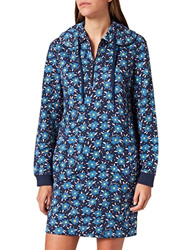 Love Moschino Womens Long-Sleeved Hoodie Dress, Fiori Fond.BLU, 42 von Love Moschino