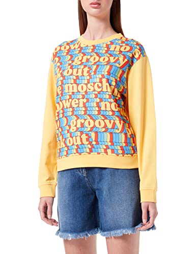 Love Moschino Womens Love Groovy Panel Print Sweatshirt, Yellow, 38 von Love Moschino