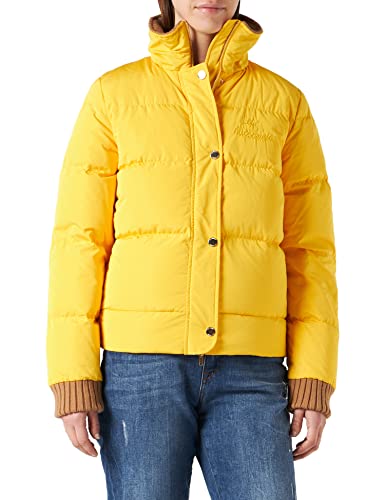 Love Moschino Womens Nylon real down with Matching Signature Logo on The Chest Jacket, Yellow, 42 von Love Moschino