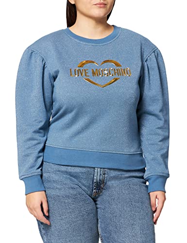 Love Moschino Womens Round Neck Long-Sleeved Sweatshirt, Blue, 38 von Love Moschino