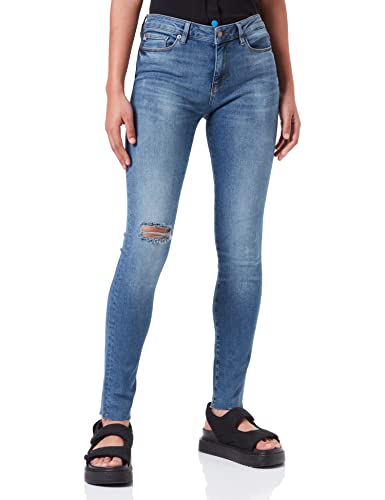 Love Moschino Womens Skinny in Superstretch Blue Denim with Back Tag Jeans, 29 von Love Moschino