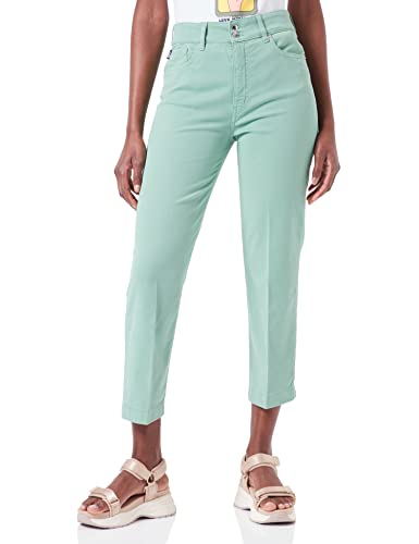 Love Moschino Womens high-Waisted Regular fit Trousers in Stretch Lyocell Gabardine Hose, Green, 28 von Love Moschino