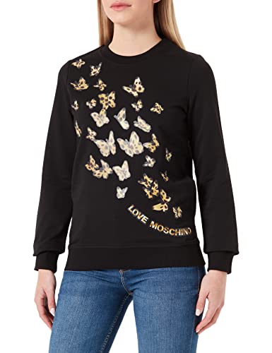 Love Moschino Womens with animalier Butterfly Print Sweatshirt, Black, 42 von Love Moschino