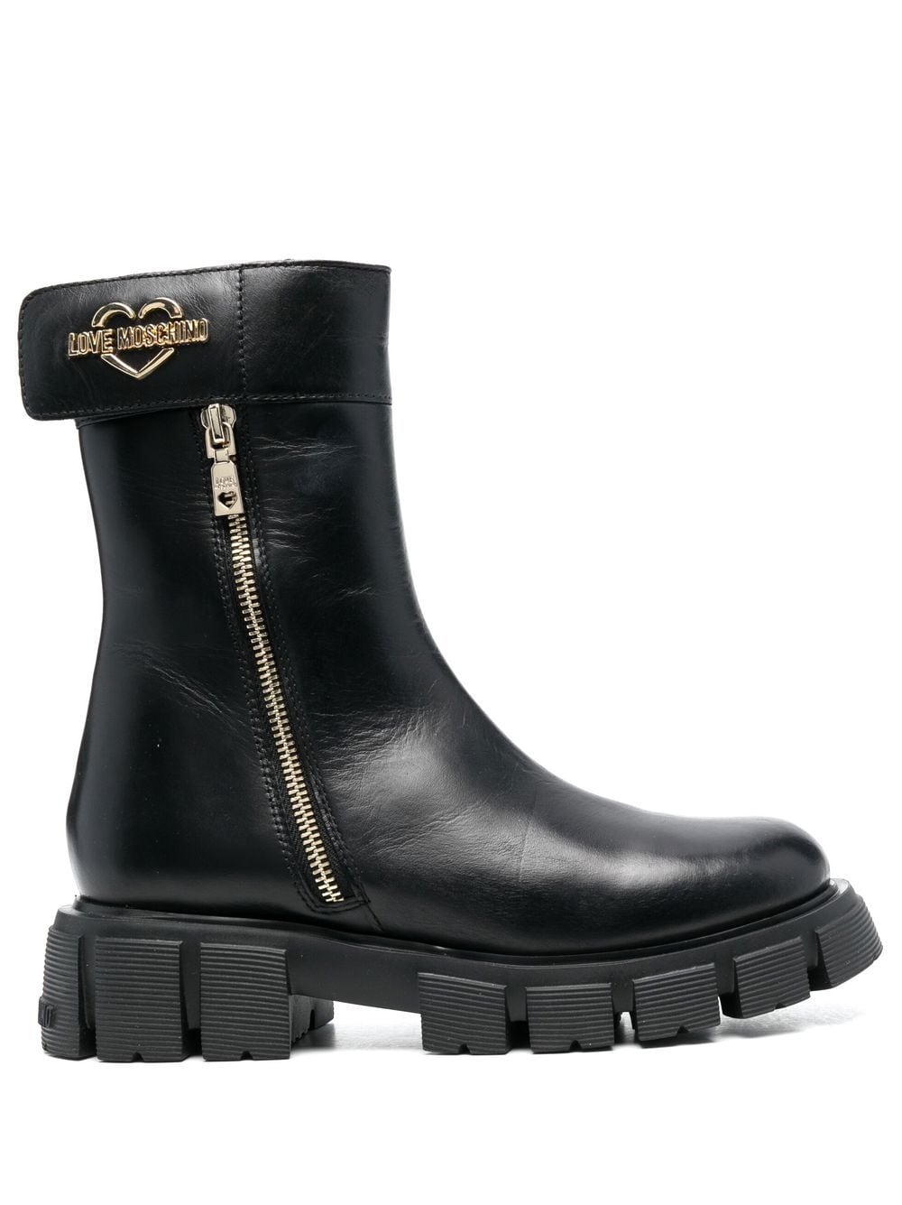 Love Moschino Stiefel mit Logo-Schild - Schwarz von Love Moschino