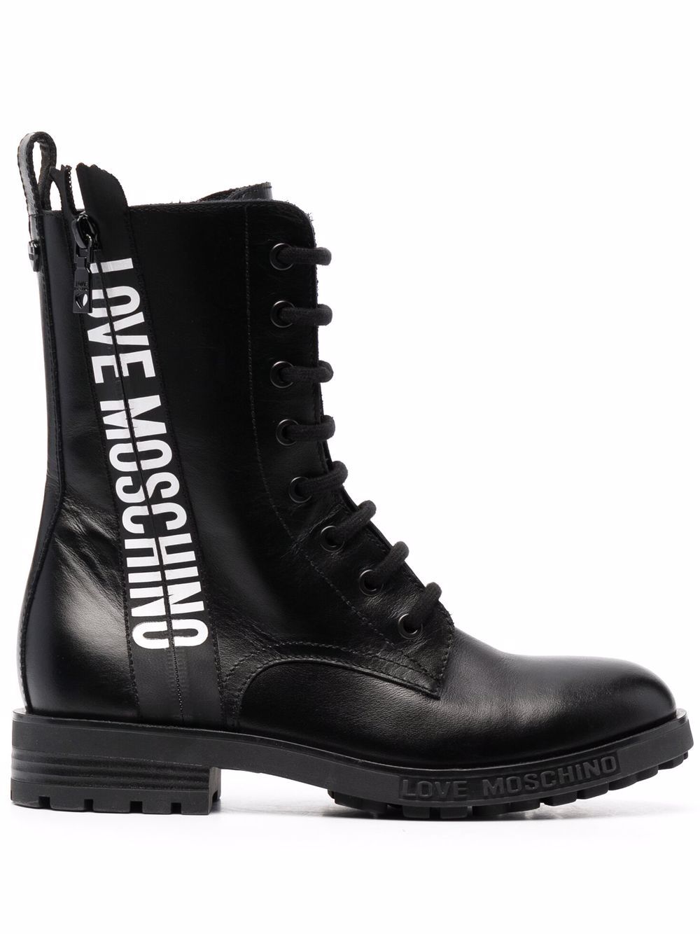 Love Moschino Stiefeletten mit Logo-Band - Schwarz von Love Moschino