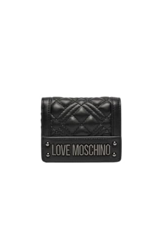 Lovo Moschino Geldbörse, gesteppt, La000a - Schwarz Galv. Can Fuc, Taglia Unica von Love Moschino