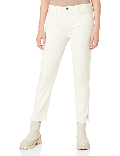 Moschino Damen Cropped Bull With Logo Heart Back Tag Casual Pants, Cream, 34 EU von Love Moschino