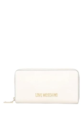 Moschino Damen Geldbörse Love Zip Around Schwarz A24MO03 JC5700, elfenbein (ral 1013), Einheitsgröße, mit Reißverschluss von Love Moschino