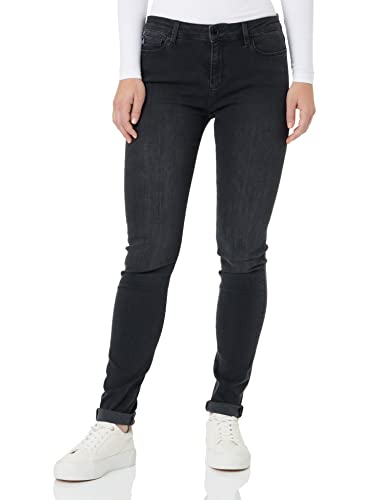 Moschino Damen Triblend Denim With Heart Olographic Print Casual Pants, Black Denim, 26 EU von Love Moschino