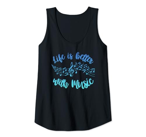 Damen Life is Better With Music Noten-Skala Musiker Musikliebhaber Tank Top von Love Music Musician Life Gifts