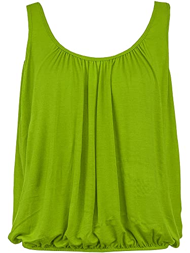 Love My Fashions® Damen einfarbig Rundhalsausschnitt elastische Taille schlanke Träger Swing Camisole ärmellos Blase Saum Vest Top von Love My Fashions