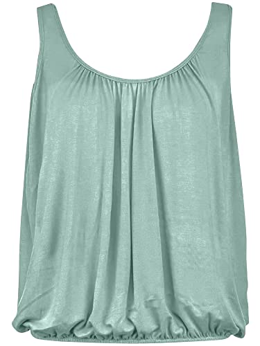 Love My Fashions® Damen einfarbig Rundhalsausschnitt elastische Taille schlanke Träger Swing Camisole ärmellos Blase Saum Vest Top von Love My Fashions
