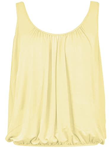 Love My Fashions® Damen einfarbig Rundhalsausschnitt elastische Taille schlanke Träger Swing Camisole ärmellos Blase Saum Vest Top von Love My Fashions