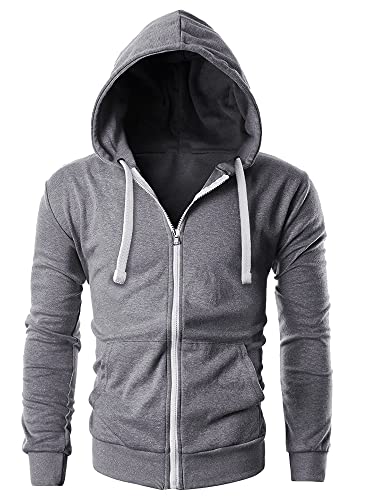 Love My Fashions® Herren Full Zipper Plain Hoodie mit vorderen Taschen, Kapuzenpullover für lässiges Tragen und Workout. von Love My Fashions