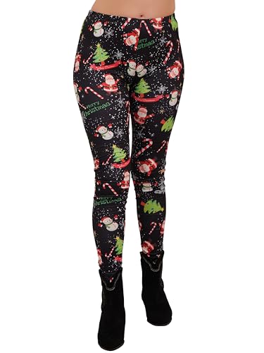 Love My Fashions® Weihnachtsleggings für Damen, hohe Taille, Weihnachten, Schneeflocke, Rentier, Weihnachtsmann, Elfe, bedruckt, Neuheit, Yoga, Laufen, Fitnessstudio, Schneeflocken-Galaxie-Druck, von Love My Fashions