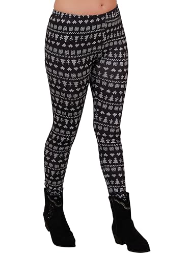 Love My Fashions Damen Weihnachtsleggings mit hoher Taille und originellem Muster, Damen Weihnachtsfest Kostüm, Lange Festliche Xmas-Leggings, Elegante Hosen von Love My Fashions