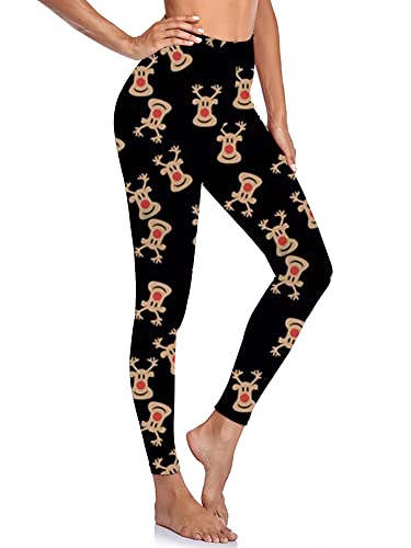 Love My Fashions Damen Weihnachtsleggings mit hoher Taille und originellem Muster, Damen Weihnachtsfest Kostüm, Lange Festliche Xmas-Leggings, Elegante Hosen von Love My Fashions