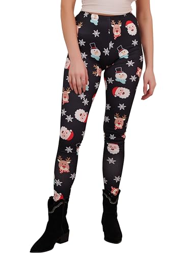 Love My Fashions Damen Weihnachtsleggings mit hoher Taille und originellem Muster, Damen Weihnachtsfest Kostüm, Lange Festliche Xmas-Leggings, Elegante Hosen von Love My Fashions