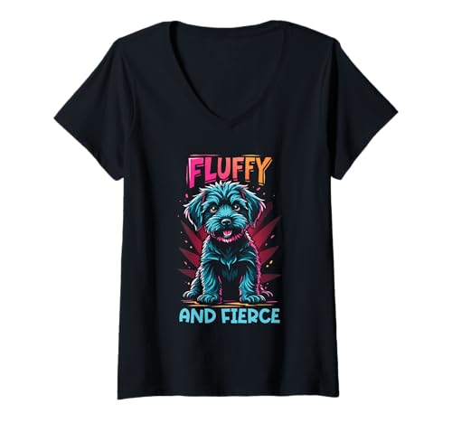 Damen Schnoodle Schnauzer Pudel Welpe Hundeliebhaber T-Shirt mit V-Ausschnitt Damen Schnoodle Schnauzer Pudel Welpe Hundeliebhaber T-Shirt mit V-Ausschnitt von Love Schnoodle Schnoodle Mom Schnoodle Dad