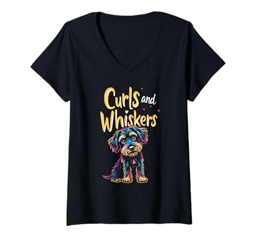 Damen Schnoodle Schnauzer Pudel Welpe Hundeliebhaber T-Shirt mit V-Ausschnitt Damen Schnoodle Schnauzer Pudel Welpe Hundeliebhaber T-Shirt mit V-Ausschnitt von Love Schnoodle Schnoodle Mom Schnoodle Dad