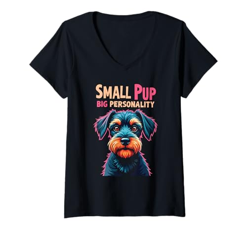 Damen Schnoodle Schnauzer Pudel Welpe Hundeliebhaber T-Shirt mit V-Ausschnitt Damen Schnoodle Schnauzer Pudel Welpe Hundeliebhaber T-Shirt mit V-Ausschnitt von Love Schnoodle Schnoodle Mom Schnoodle Dad
