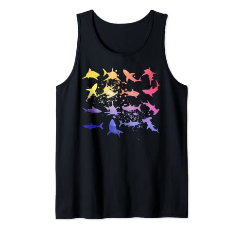 Shark Lover Vintage Retro Strand Aquarell Herren Damen Kinder Tank Top von Love Sharks Beach Apparel Gifts