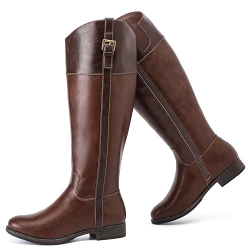 Love Steetly Kniehohe Stiefel für Damen, breite Wade, bequeme Reitstiefel, flache Stiefel und modisch für Herbst und Winter für Damen., Braun PU 125, 39.5 EU Love Steetly Kniehohe Stiefel für Damen, breite Wade, bequeme Reitstiefel, flache Stiefel und modisch für Herbst und Winter für Damen., Braun PU 125, 39.5 EU von Love Steetly