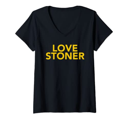 Damen Love Stoner T-Shirt T-Shirt mit V-Ausschnitt Damen Love Stoner T-Shirt T-Shirt mit V-Ausschnitt von Love Stoner