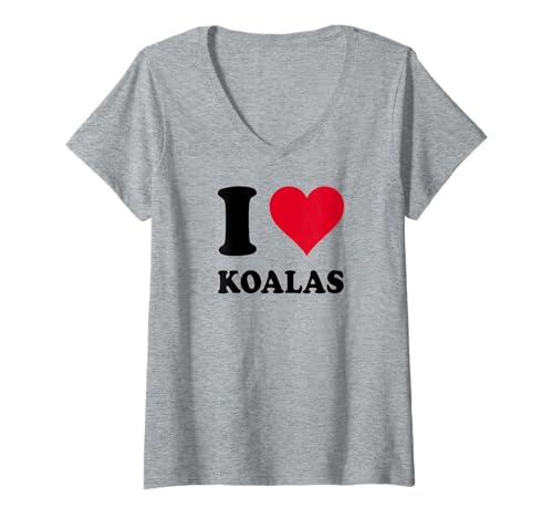 Damen Ich Liebe Koalas T-Shirt mit V-Ausschnitt Damen Ich Liebe Koalas T-Shirt mit V-Ausschnitt von Love Stories I Heart Koalas